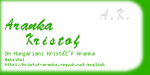 aranka kristof business card